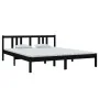 Estructura de cama de madera maciza negra 160x200 cm de vidaXL, Camas y somieres - Ref: Foro24-814898, Precio: 132,76 €, Desc...