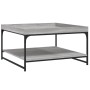 Mesa centro madera ingeniería y hierro gris Sonoma 80x80x45 cm en Mesas de centro | Comprar online en Foru.es