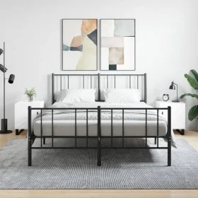 Mesitas noche 2 uds madera ingeniería blanco brillo 40x40x50 cm de vidaXL, Mesitas de noche - Ref: Foro24-827617, Precio: 89,...