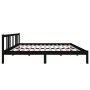 Estructura de cama de madera maciza negra 160x200 cm de vidaXL, Camas y somieres - Ref: Foro24-814898, Precio: 132,76 €, Desc...