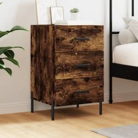 Mesita de noche madera de ingeniería roble ahumado 40x40x66 cm de vidaXL, Mesitas de noche - Ref: Foro24-827673, Precio: 67,8...