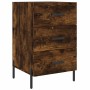 Mesita de noche madera de ingeniería roble ahumado 40x40x66 cm de vidaXL, Mesitas de noche - Ref: Foro24-827673, Precio: 68,7...