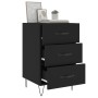 Mesita de noche madera de ingeniería negro 40x40x66 cm de vidaXL, Mesitas de noche - Ref: Foro24-827653, Precio: 65,63 €, Des...
