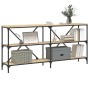 Mesa consola hierro madera ingeniería roble Sonoma 160x30x75 cm en Mesas auxiliares | Comprar online en Foru.es