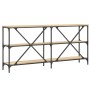 Mesa consola hierro madera ingeniería roble Sonoma 160x30x75 cm en Mesas auxiliares | Comprar online en Foru.es