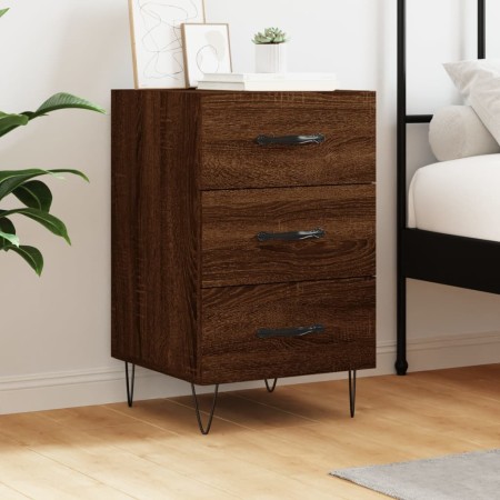 Mesita de noche madera de ingeniería marrón roble 40x40x66 cm de vidaXL, Mesitas de noche - Ref: Foro24-827659, Precio: 60,94...