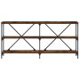 Mesa consola hierro madera ingeniería roble ahumado 160x30x75cm en Mesas auxiliares | Comprar online en Foru.es