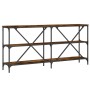 Mesa consola hierro madera ingeniería roble ahumado 160x30x75cm en Mesas auxiliares | Comprar online en Foru.es