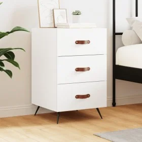 Mesita de noche madera de ingeniería blanco 40x40x66 cm de vidaXL, Mesitas de noche - Ref: Foro24-827628, Precio: 67,14 €, De...