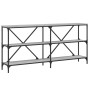 Mesa consola hierro y madera ingeniería gris Sonoma 160x30x75cm en Mesas auxiliares | Comprar online en Foru.es