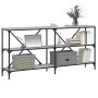 Mesa consola hierro y madera ingeniería gris Sonoma 160x30x75cm en Mesas auxiliares | Comprar online en Foru.es