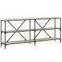 Mesa consola hierro madera ingeniería roble Sonoma 180x30x75 cm en Mesas auxiliares | Comprar online en Foru.es