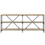 Mesa consola hierro madera ingeniería roble Sonoma 180x30x75 cm en Mesas auxiliares | Comprar online en Foru.es
