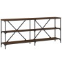 Mesa consola hierro madera ingeniería roble marrón 180x30x75 cm en Mesas auxiliares | Comprar online en Foru.es