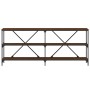 Mesa consola hierro madera ingeniería roble marrón 180x30x75 cm en Mesas auxiliares | Comprar online en Foru.es