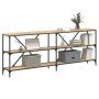 Mesa consola hierro madera ingeniería roble Sonoma 200x30x75 cm en Mesas auxiliares | Comprar online en Foru.es