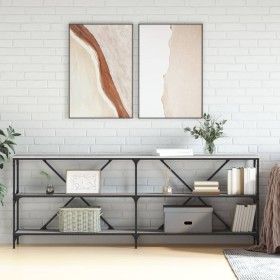 Mesa consola hierro y madera ingeniería gris Sonoma 200x30x75cm en Mesas auxiliares | Comprar online en Foru.es