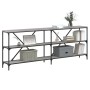 Mesa consola hierro y madera ingeniería gris Sonoma 200x30x75cm en Mesas auxiliares | Comprar online en Foru.es
