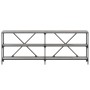 Mesa consola hierro y madera ingeniería gris Sonoma 200x30x75cm en Mesas auxiliares | Comprar online en Foru.es