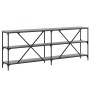 Mesa consola hierro y madera ingeniería gris Sonoma 200x30x75cm en Mesas auxiliares | Comprar online en Foru.es