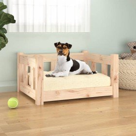Cama para perros madera maciza de pino 55,5x45,5x28 cm en Camas para perros | Comprar online en Foru.es