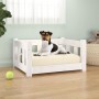 Cama para perros madera maciza de pino blanca 55,5x45,5x28 cm en Camas para perros | Comprar online en Foru.es