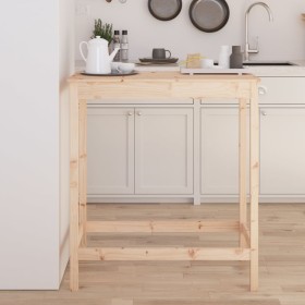 Mesa alta de bar madera maciza de pino 100x50x110 cm en Mesas de comedor | Comprar online en Foru.es