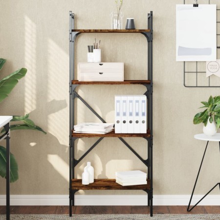 Librería de 4 estantes madera roble ahumado 56x31,5x138,5 cm en Librerías y estanterías | Comprar online en Foru.es