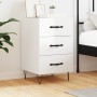 Mesita de noche madera de ingeniería blanco brillo 40x40x66 cm de vidaXL, Mesitas de noche - Ref: Foro24-827654, Precio: 65,1...