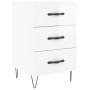 Mesita de noche madera de ingeniería blanco brillo 40x40x66 cm de vidaXL, Mesitas de noche - Ref: Foro24-827654, Precio: 65,1...