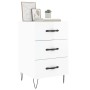 Mesita de noche madera de ingeniería blanco brillo 40x40x66 cm de vidaXL, Mesitas de noche - Ref: Foro24-827654, Precio: 65,1...