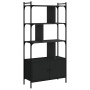 Estantería con puertas madera negra 76,5x30x154,5 cm en Librerías y estanterías | Comprar online en Foru.es