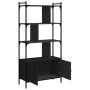 Estantería con puertas madera negra 76,5x30x154,5 cm en Librerías y estanterías | Comprar online en Foru.es