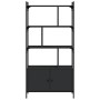 Estantería con puertas madera negra 76,5x30x154,5 cm en Librerías y estanterías | Comprar online en Foru.es