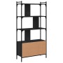 Estantería con puertas madera negra 76,5x30x154,5 cm en Librerías y estanterías | Comprar online en Foru.es