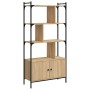 Librería con puertas roble Sonoma 76,5x30x154,5 cm madera de ingeniería en Librerías y estanterías | Comprar online en Foru.es