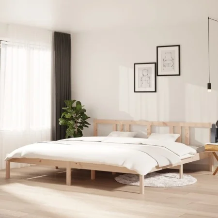 Estructura de cama madera maciza 200x200 cm de vidaXL, Camas y somieres - Ref: Foro24-814904, Precio: 116,60 €, Descuento: %