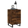 Mesita de noche madera de ingeniería roble ahumado 40x40x66 cm de vidaXL, Mesitas de noche - Ref: Foro24-827689, Precio: 67,6...