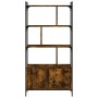 Estantería con puertas madera roble ahumado 76,5x30x154,5 cm en Librerías y estanterías | Comprar online en Foru.es