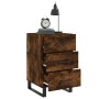 Mesita de noche madera de ingeniería roble ahumado 40x40x66 cm de vidaXL, Mesitas de noche - Ref: Foro24-827689, Precio: 67,6...