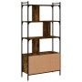 Estantería con puertas madera roble ahumado 76,5x30x154,5 cm en Librerías y estanterías | Comprar online en Foru.es