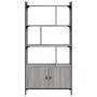Estantería con puertas madera gris Sonoma 76,5x30x154,5 cm en Librerías y estanterías | Comprar online en Foru.es