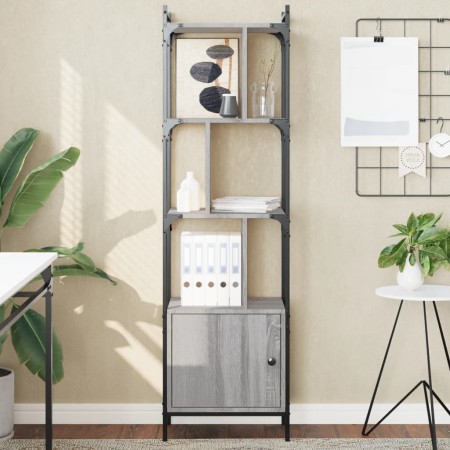 Estantería con puerta madera gris Sonoma 44,5x30x154,5 cm en Librerías y estanterías | Comprar online en Foru.es