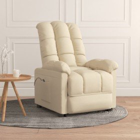 Sillón reclinable eléctrico de tela crema en Sillones | Comprar online en Foru.es