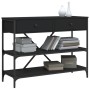 Mesa consola con cajones y estantes madera de ingeniería negro en Mesas auxiliares | Comprar online en Foru.es