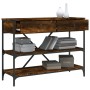 Mesa consola cajones estantes madera ingeniería roble ahumado en Mesas auxiliares | Comprar online en Foru.es