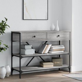Mesa consola con cajones estantes madera ingeniería Sonoma gris en Mesas auxiliares | Comprar online en Foru.es