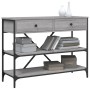 Mesa consola con cajones estantes madera ingeniería Sonoma gris en Mesas auxiliares | Comprar online en Foru.es