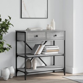 Mesa consola madera de ingeniería gris Sonoma 75x34,5x75 cm en Mesas auxiliares | Comprar online en Foru.es