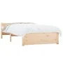 Estructura de cama madera maciza 75x190 cm de vidaXL, Camas y somieres - Ref: Foro24-815004, Precio: 78,21 €, Descuento: %
